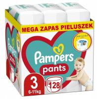 PAMPERS PANTS 3 размер детские подгузники 6-11 кг мега запас 128ШТ