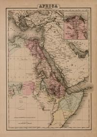 Stara MAPA AFRYKA 1855r. 120x90cm