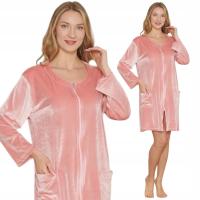 Morella szlafrok damski do kolan bez kaptura brzoskwiniowy