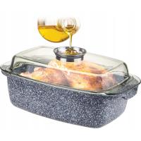 BRYTFANNA Z NIEPRZYWIERAJĄCĄ POWŁOKĄ MARMUROWĄ SZARA INDUKCJA GAZ 32CM 4,5L