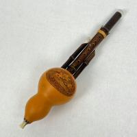 Китайская бамбуковая флейта в кожаном чехле 13x52x13 см