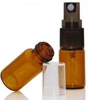 BUTELKA SZKLANA BRĄZOWA 5ML Z ATOMIZEREM CZARNYM NA PERFUM OLEJEK