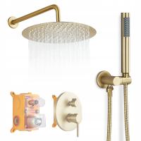 Zestaw Prysznicowy Podtynkowy Viventis Złoto Szczotkowane Box Armatura Plus