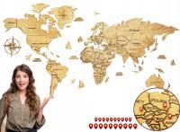 Деревянная карта мира настенный декор 120 см
