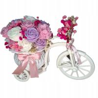 Flower Box Świece Sojowe Dzień Babci Dziadka Kwiaty Prezent Urodziny Rower