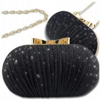 Czarna Torebka Wieczorowa Kopertówka Wizytowa Mała PUZDERKO ELEGANCKA lekka