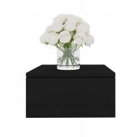 Прикроватная тумбочка ANIA Black 50 см, черный прикроватный столик, настенный комод для книг