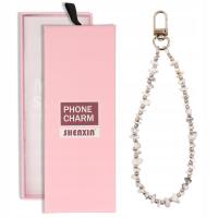 Breloczek Zawieszka Do Telefonu Kluczy Plecaka Białe Kamyczki Z Kulkami Y2K