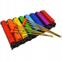 DZWONKI DIATONICZNE NA TUBACH ZESTAW DLA DZIECI 8 SZT. PAŁECZKI POKROWIEC