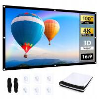 EKRAN PROJEKCYJNY 100 CALI ZWIJANY PRZENOŚNY DO RZUTNIKA W FORMACIE 16:9