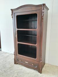 witryna stary regał drewniany antyczny zabytkowy orzech ANTYKi antikstudio