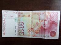 Banknot 2000 peset Hiszpania