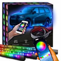 Светодиодная лента под автомобиль неоновая световая полоса RGB водонепроницаемая аппликация комплект