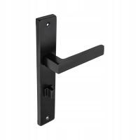 Дверная ручка 72 туалет матовый черный