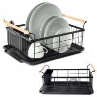 Drainer большая сушилка для посуды тарелки столовые приборы черный металл XXL