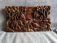 Masywny relief, płaskorzeźba Afryka ręcznie robiony