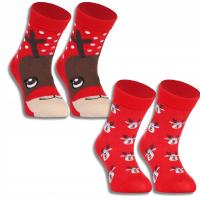 Świąteczne Skarpetki Renifery PREZENT MIKOŁAJKI MORAJ 2-PAK