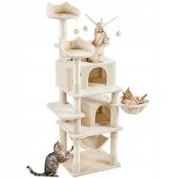 Yaheetech Drzewo dla Kota 170 cm Wysokości, Duża Wieża dla Kota, Beżowa