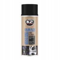 K2 цвет FLEX резиновый спрей черный глянец спрей пленка L343CP 400ML 0.4 L