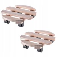 PODSTAWKA POD DONICZKĘ DONICĘ NA KÓŁKACH DREWNIANA OKRĄGŁA PODEST 30 cm