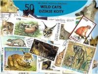 Набор из 50 почтовых марок-дикие кошки