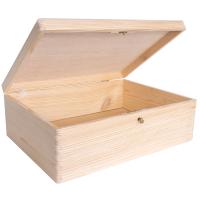 Pudełko drewniane z kluczem i wiekiem na prezent zabawki zdjęcia 40x30x14cm