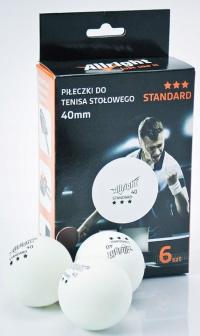 PIŁECZKI DO TENISA STOŁOWEGO PING PONGA 40mm BIAŁE 6 SZTUK