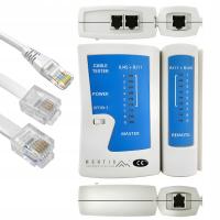 TESTER SIECIOWY KABLI LAN TELEFONICZNYCH INTERNETOWYCH RJ45 RJ11 RJ12