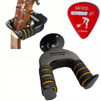AUTO-BLOCK HAK ŚCIENNY WIESZAK GITAROWY DO GITARY UCHWYT NA ŚCIANĘ + KOSTKA