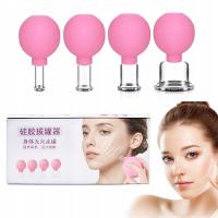 Bańki Bańka Chińska Próżniowa Silikonowa Do Liftingu Masażu Twarzy 4 szt