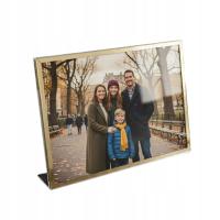 RAMKA DO ZDJĘĆ NA ZDJĘCIA LUSTRZANA GLAMOUR STOJĄCA ZŁOTA SREBRNA 15x21cm