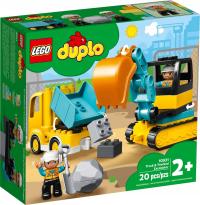 LEGO DUPLO 10931 CIĘŻARÓWKA KOPARKA GĄSIENICOWA SAMOCHÓD CIĘŻAROWY BUDOWA