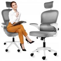 ВРАЩАЮЩЕЕСЯ КРЕСЛО ДЛЯ СТОЛА ЭРГОНОМИЧНОЕ ОФИСНОЕ КРЕСЛО БЕЛОЕ РЕГУЛИРУЕМОЕ