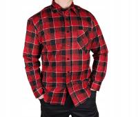 Мужская фланелевая рабочая рубашка из 100% хлопка, красная клетчатая рубашка-3XL