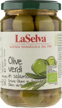 Зеленые оливки с косточкой в рассоле 310 г био