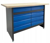 Stół warsztatowy MSI gwarancja czarny 120x60 cm z szufladami