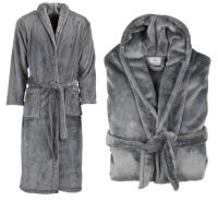 LERUM элегантный мужской халат темно-серый длинный размер S/M теплый