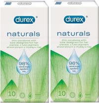 DUREX Naturals Prezerwatywy Cienkie 98% NATURALNE Nawilżane 20 sztuk