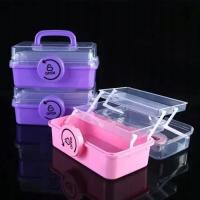 ORGANIZER NA LEKI TABLETKI fioletowy różowy ROZKŁADANY XL SKRZYNKA POJEMNIK