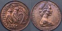 Nowa Zelandia 2 centy 1967r. KM 32 królowa Elżbieta II