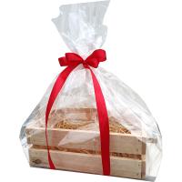 Koszyk Prezentowy Zestaw Skrzynka Drewniana Naturalna 32x22x12cm