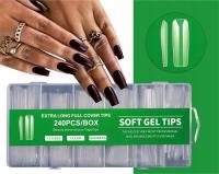 SOFT GEL TIPS CLEAR Gel Tips прозрачный длинный 240 шт квадратный