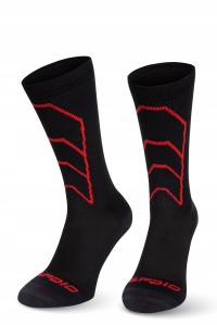 SPAIO Skarpety motocyklowe kompresyjne RAPID czarno czerwone