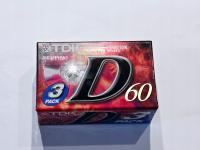 KASETY MAGNETOFONOWE TDK D 60 FOLIA 3 PACK