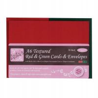 Zestaw KARTY I KOPERTY Anita's 50 szt - A6 czerwono-zielone