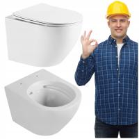 MISKA WC WISZĄCA BEZKOŁNIERZOWA spłukiwanie RIMLES DESKA WOLNOOPADAJĄCA