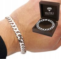 Серебряный браслет для мужчин с бриллиантами 5 мм/22 см Бронза Серебро пр. 925