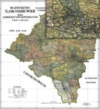 Stara Mapa 54 Górny Śląsk Mapa Województwo Śląsko - Dąbrowskie 1946