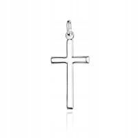 Klasyczny SREBRNY KRZYŻ KRZYŻYK r. 925 Zawieszka Na Chrzest Komunię