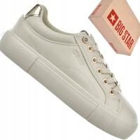 Женские кроссовки Big Star на платформе из искусственной кожи Nn274210 бежевый